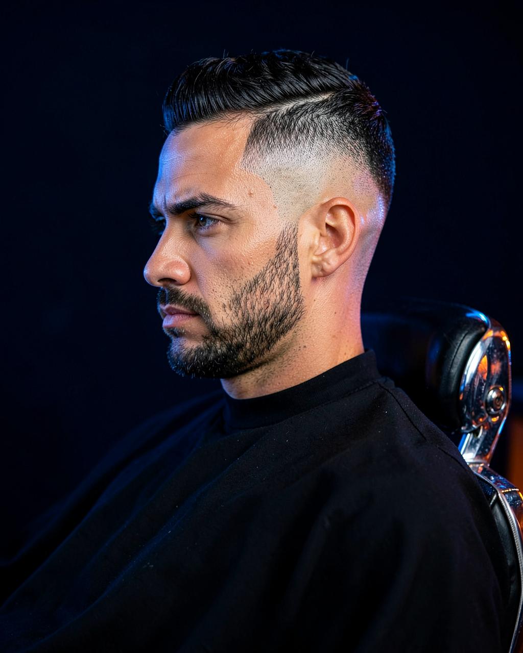 Fresh modern skin fade by a professional barber